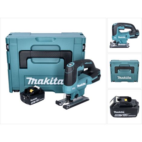 Makita DJV 184 M1J Scie sauteuse pendulaire sans fil 18 V Brushless + 1x batterie 4,0 Ah + Makpac - sans kit chargeur