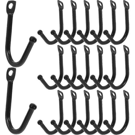 Lot de 20 petits crochets en fer forgé robustes pour suspendre les outils de garage. (1/4)