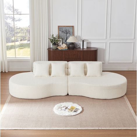 Divano modulare in schiuma 310 cm, 2 pezzi, senza telaio, beige, REDOM (1/5)