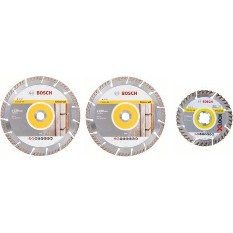 Set aus 2 Pro Universal Diamantscheiben 230mm + 1 XLock Diamantscheibe 125 mm BOSCH - 061599760Z
