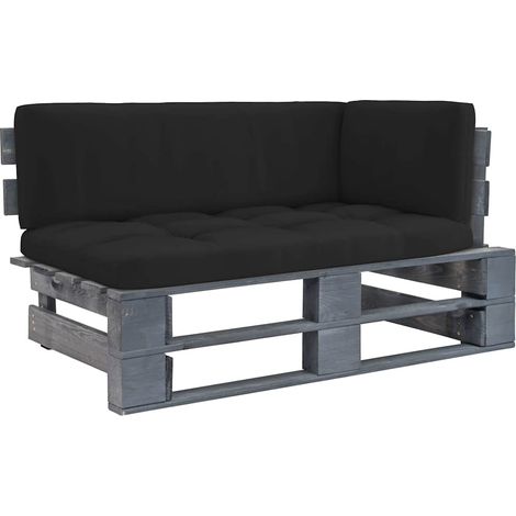 Canapé d'angle palette de jardin-Salon de jardin Sofa extérieur Gris Bois de pin imprégné 276361 (1/5)