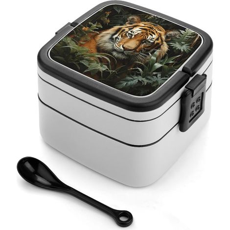 Boîte à bento empilable Jungle Tiger pour adultes, étanche (1/5)