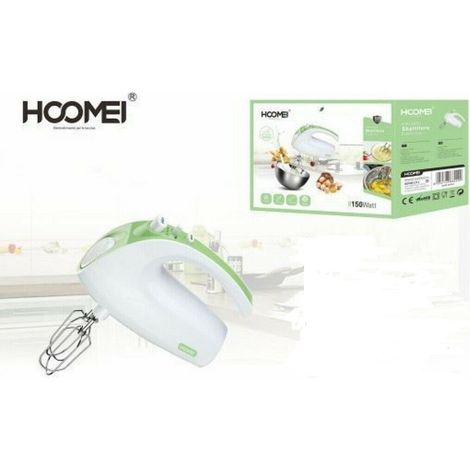 TrAdE Shop Traesio - Sbattitore Elettrico 5 Velocita' Frullatore Impastatore 150 Watt Hoomei Hm-6855 -