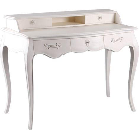 Amadeus - Bureau en acajou blanc cassé L110 cm Murano (1/3)