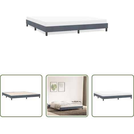 vidaXL Matratze -  Bettgestell ohne Matratze Dunkelgrau 180x210 cm Samt (1/5)