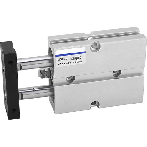 Doppeltwirkender Pneumatikzylinder aus Aluminiumlegierung, Doppelkolbenstange, 20 mm Hub, 20 mm Bohrung, Doppelwellenzylinder (1/5)