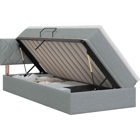 Maison Exclusive - Letto con contenitore e materasso Grigio Chiaro 90 x 200 cm (1/5)