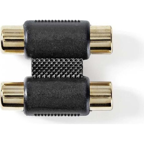 Adaptador de audio estereo 2x rca hona 2x rca hona chapado en oro rak abs antracita 1 pc cerrar