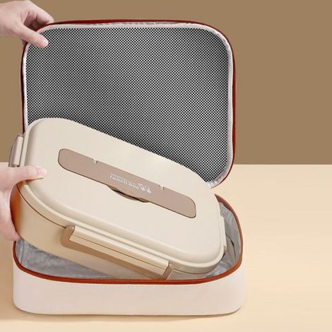 Boite Repas Acier Inoxydable - 1200 ml - Compartimentée - Isolée - Lavable En Lave-Vaisselle - 25 x 17,5 x 8 cm - 1 Pièce (1/5)