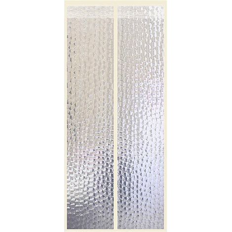 Transparent air conditioner door cover with magnetic closure strip, unique design, 100220cm, beige and yellow. (1/5)