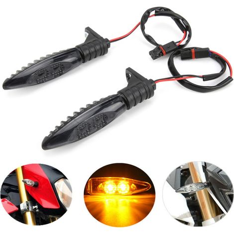 Coppia di indicatori di direzione anteriori a LED 12V di ricambio per S1000RR R1200GS F800GS, lente nera,
