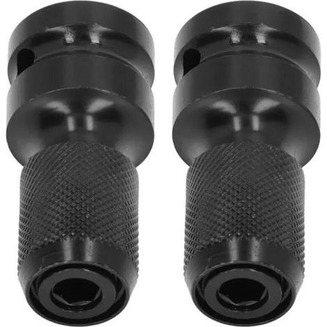 Lot de 2 Adaptateurs de Douille Carré 1/2 Pouces vers Hexagonal 1/4 Pouces avec Système de Libération Rapide pour Clés à Cliquet (1/5)