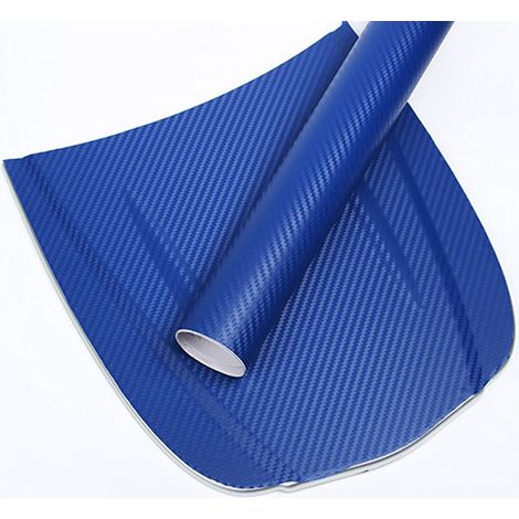 Rouleau de film protecteur extérieur automobile texturé fibre de carbone 3D, bleu, 1,52 m x 30 cm (1/5)