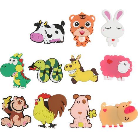11 Aimants Frigo Animaux 3D - Fort Magnétisme - 12 Signes du Zodiaque Chinois - Lot de 11 Pièces (1/5)