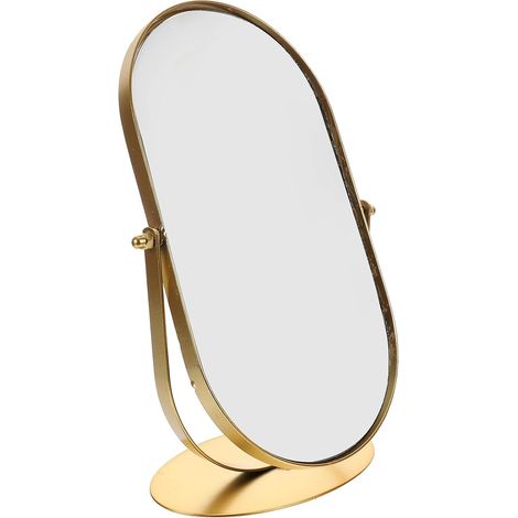 Miroir de coiffeuse vintage Healeved en métal doré , simple face verre , sûr et élégant pour la mais (1/5)