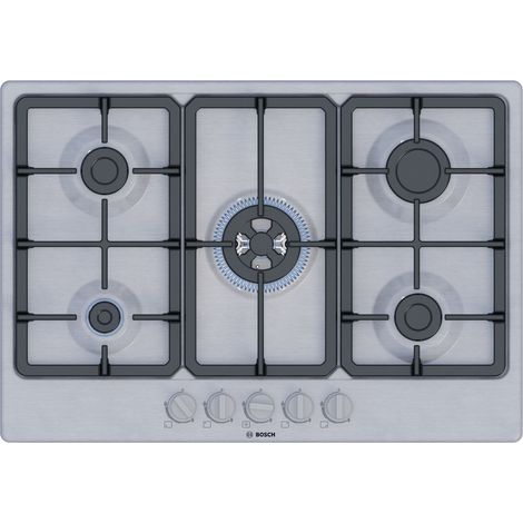 Bosch Serie 4 PGQ7B5K90 Kochfeld Edelstahl Integriert 75 cm Gaskochfeld 5 Zone(n)