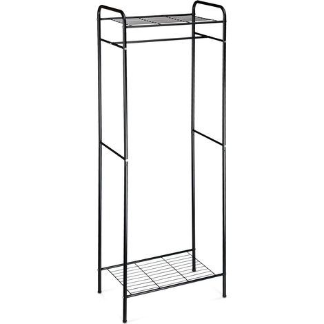 Appendiabiti con asta e portascarpe 166 x 60,5 x 38 cm in metallo nero 130005863