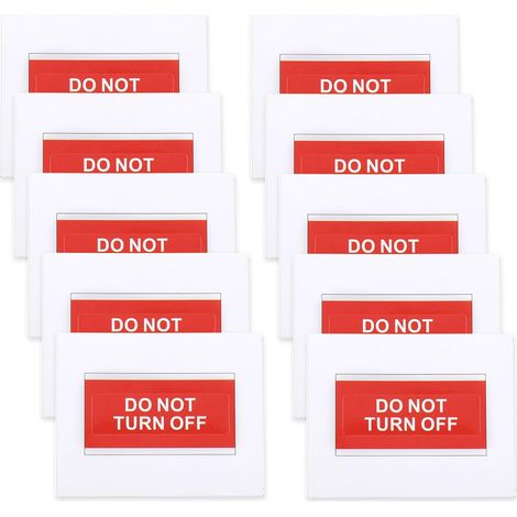 Lot de 100 autocollants d'avertissement « Do Not Turn Off » - 40 x 12 mm - Pour interrupteur de lumière, machine, ordinateur (1/5)
