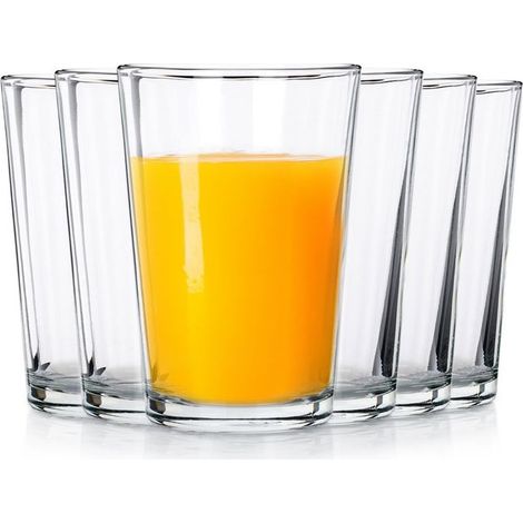 VILDE Ensemble de 6 verres 200 ml - Verre épais transparent - Lavable au lave-vaisselle et micro-ondes (1/5)