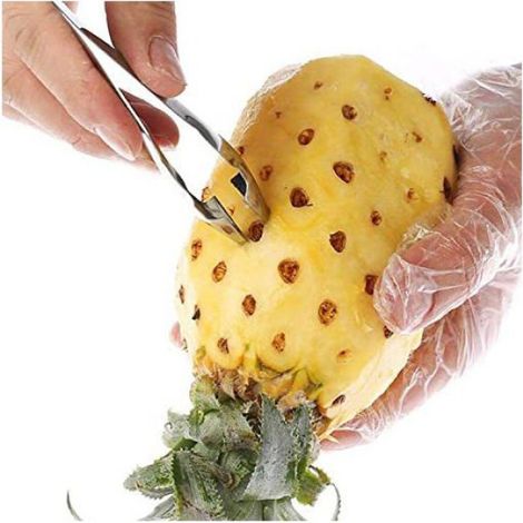 Éplucheurs Ananas 2pcs, Forme V avec Clip, Inox, Multifruits Légumes, Nettoyage Facile (1/5)