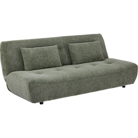 sweeek - 3-Sitzer Schlafsofa mit Chenille-Bezug, Chenille, Grün