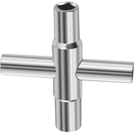 Clé carrée 4 voies millimètre 6,5-9 mm, clé cruciforme, robinet, pour boîte électrique, gaz, eau, compteur électrique, armoire (1/5)