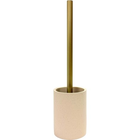 Brosse WC avec support en polyrésine Naturel 10x10x37 cm (1/4)