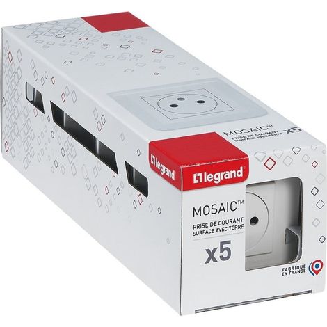 Set di 5 portalampade a mosaico, LEGRAND bianco LEGRAND