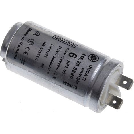 CONDENSATEUR DE MARCHE 6 ΜF POUR SECHE LINGE ELECTROLUX - 125653950 (1/3)