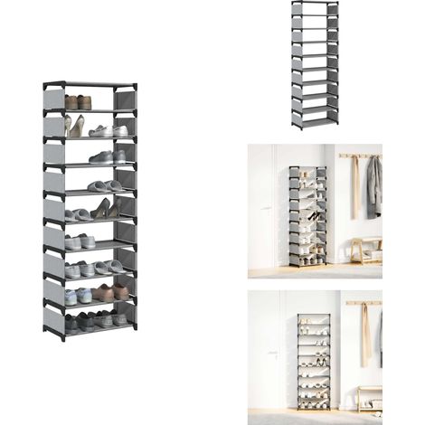 Étagère à chaussures 10 niveaux 54x28x158 cm tissu non-tissé - Étagère À Chaussures - Étagères À Chaussures - Rangement Pour Chaussures - Armoire À Chaussures (1/5)