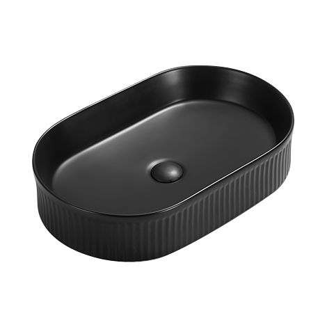 Mexen Grovo Aufsatzwaschbecken geriffelt 57 x 36 cm, schwarz matt - 22305785 (1/2)