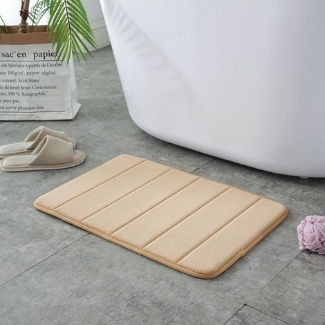 LAN Kamelfarbene Steppmatte, 4060 cm (1,0 cm PVC-Unterseite mit Korallenvlies). Korallenvlies-Fußmatte, waschbar und pflegeleicht, saugfähig und rutschfest. (1/5)