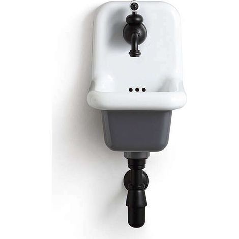 Lavabo Escuela de Cerámica esmaltada - 26 cm True Colors - Gris Oscuro (Grigio Scuro 7012)