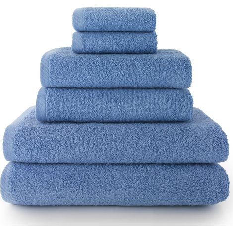 Lot de 2 essuie-Mains, 2 Serviettes de Bain ou de Douche et 2 Serviettes de Bidet - Lot de Serviettes de Toilette - 100% Coton - 500 g/m² - Lavande (1/5)