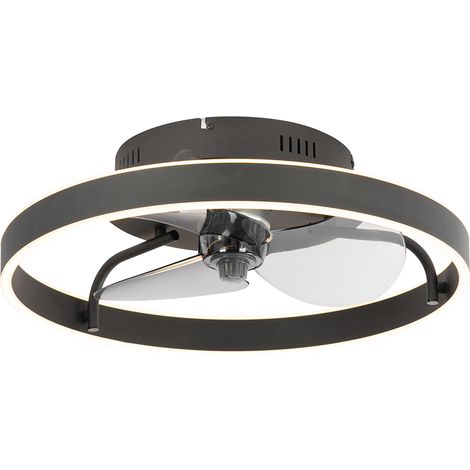 Deckenventilator schwarz 50cm inkl. LED Dimmbar mit Fernbedienung - Maddy (1/5)