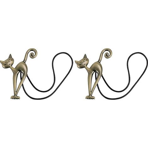2pcs Embrassecouleur Bronze Rideaux Magntique Attache Rideau Aimant Boucle De Rideau Magnifique Clip Rideau En Motif De Chat Accessoires Pour Rid (1/4)