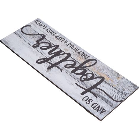 Panneau mural en bois avec l'inscription « Ensemble » - robuste, imperméable, inodore, en buis, léger, design simple, portable. (1/5)