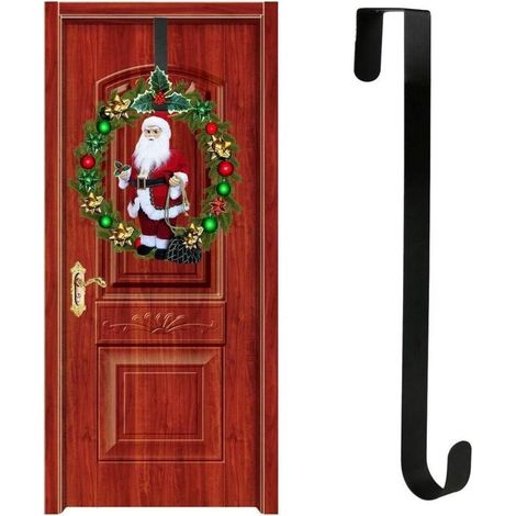 Gancio per appendere ghirlande in metallo di alta qualità (nero), 38 cm, per decorazioni natalizie, taglia grande -Crezuo