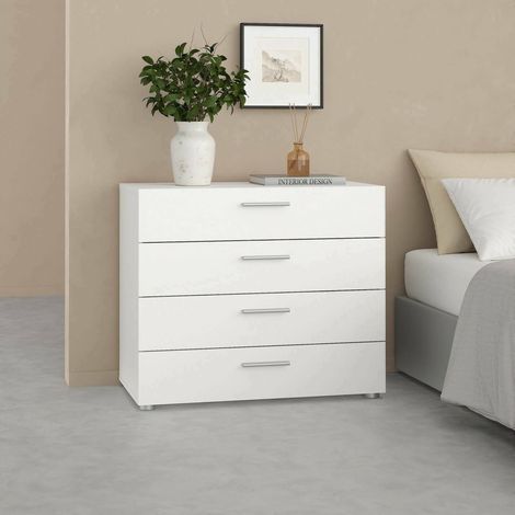 Dmora - Cassettiera Arwen, Settimino multiuso, Comò camera da letto, Mobile con cassetti, 80x40 h68 cm, Bianco (1/5)