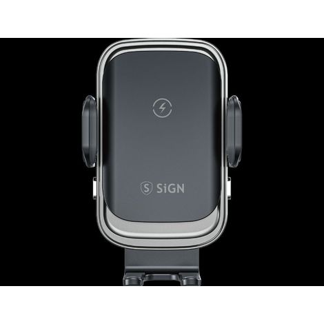 Mobile phone holder for car with wireless charging 15w - black