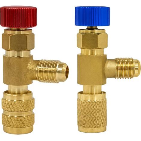 Adaptateur Climatisation - Valve Sécurité R410A R22 - Connecteur Rapide pour Système Clim Auto et Domestique - 2 Pièces (1/5)