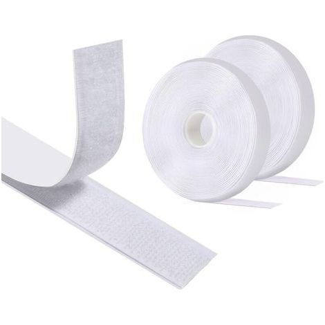 8 M X 20 MM (Blanc) Scratch Autocollant Double Face , Hook Loop Rubans Ruban AdhéSif Puissant à Crochets Et Boucles pour La Couture (1/5)