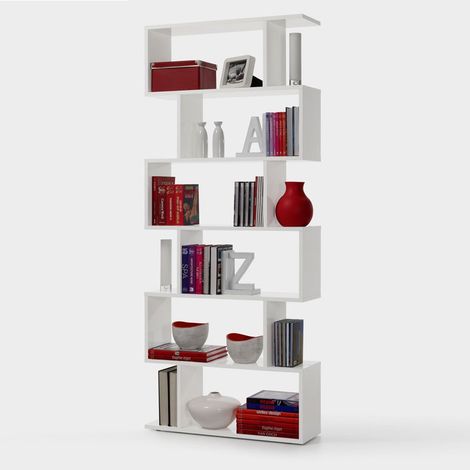 Estantería de muebles de salón de oficina blanca cm 80 x 25x 192 h