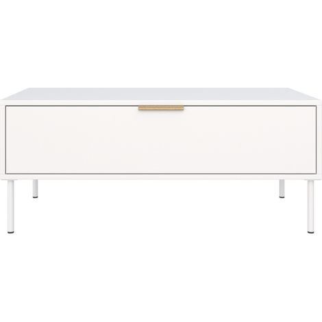 Selsey Vena – Couchtisch mit Schublade - weiß - 100x50 cm