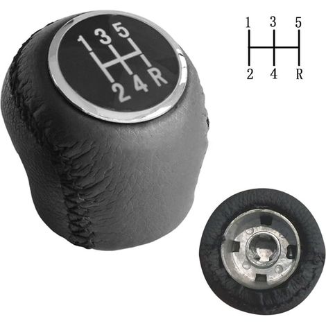 Copertura per leva del cambio in pelle ABS resistente all'usura per Fiat Grande Punto 2006-2012 Linea 2007-2015, colore nero. (1/5)