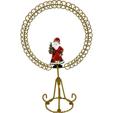 Gold Santa Circle Christmas Card Holder (1/5)
