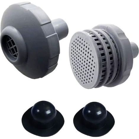 HOXILEELEOKit 2 pièces piscine hors sol : grille sortie, buse entrée, bouchon & raccords rapides (1/5)