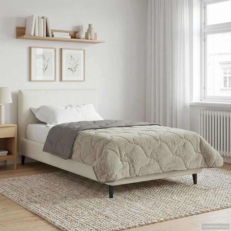 Winterbettdecke Gepolstert Hellgrau 140 x 220 cm