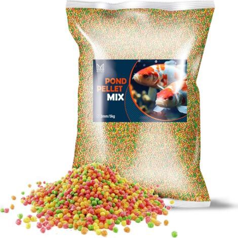 Aliment pour poissons de jardin, carpes koï, mélange de granulés Mersjo pour bassin, 5 kg, 3 mm (1/5)