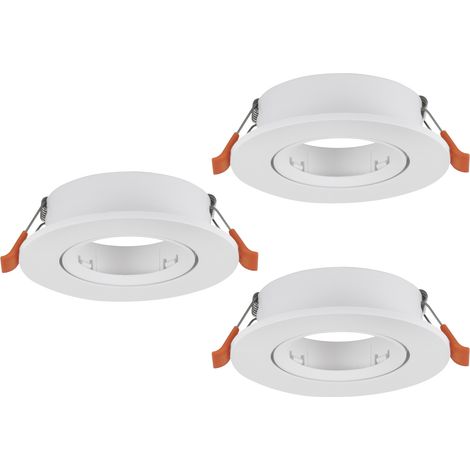 Faretto Incasso Moderno Barranco Gu10 Plastiche Bianche 3 Luci Gu10 Ip20 (1/3)